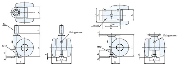CABF-50/WHT Parts Separable Caster with Glide schematic