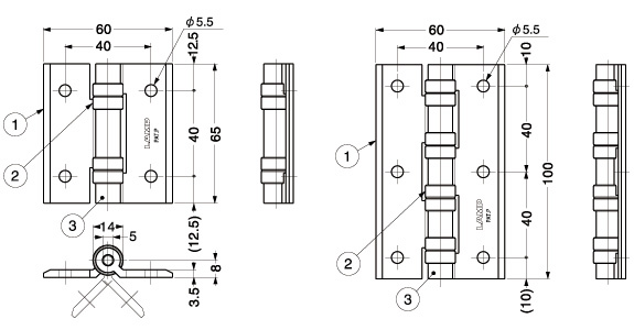 HG-CV100 CLEAN ROOM HINGE (W/BUSHING) schematic