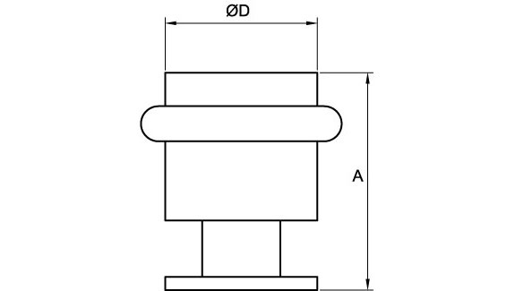 Sugatsune DSD-02/S STAINLESS STEEL DOOR STOPPER Line Drawing