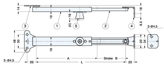 LSP-195B Lid Stay with Lock schematic