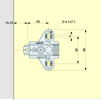 304B-P4A/32-3W 3 WAY ADJUSTABLE MOUNTING PLATE schematic