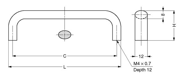 KK-H110SNI ALUMINUM HANDLE schematic