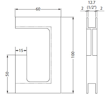 DSI-4252-12 Handle For Sliding Glass Doors schematic