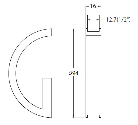 DSI-5250-12 Handle For Sliding Glass Doors schematic