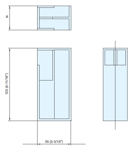 Sugatsune DSI-4251 Sliding Door Handle Line Drawing