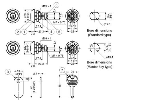 900MK Sheet Metal Cam Lock schematic