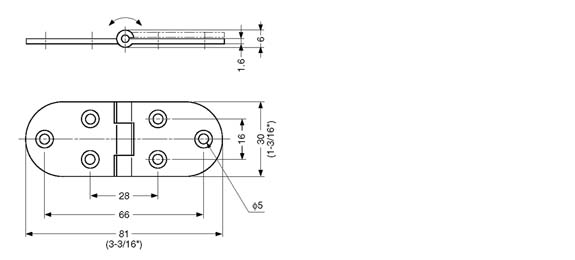 SMH-83/S STAINLESS STEEL HINGE schematic