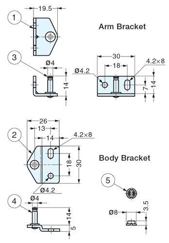 L-SL140-BT Mounting Bracket For L-SL140 Stay schematic