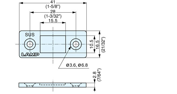 Sugatsune MC-159-SUS Ultra Thin Stainless Steel Magnetic Catch Schematic