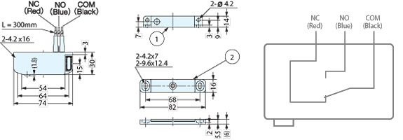 MC-JM74SW-30 Sealed Magnetic Catch W/ Switch schematic