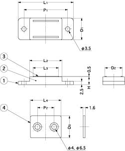 Sugatsune MC-111/BLK MAGNETIC CATCH Line Drawing