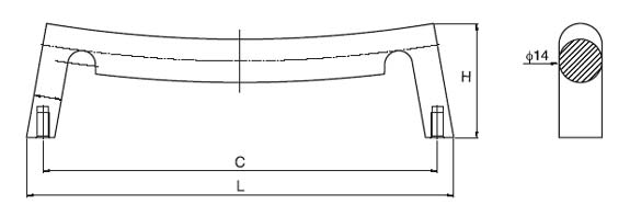 Sugatsune EG-11192/MNI EG-11Handle Line Drawing
