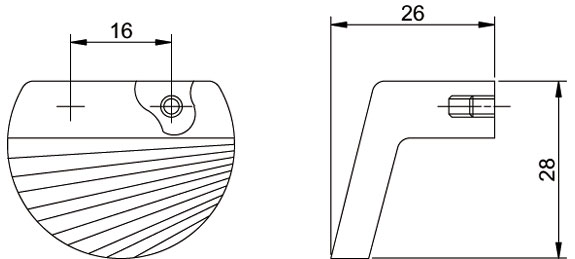 Sugatsune SH-16/SN Pull Line Drawing