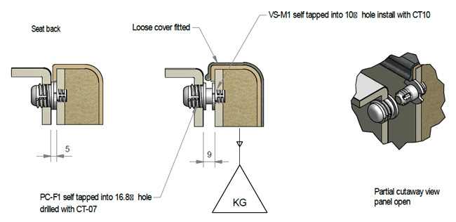 VS-M1 Panel Clip - Vario Self Tapping Male schematic