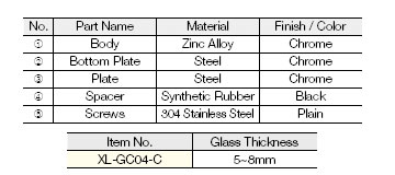 XL-GC04 Glass Door Pivot Hinge