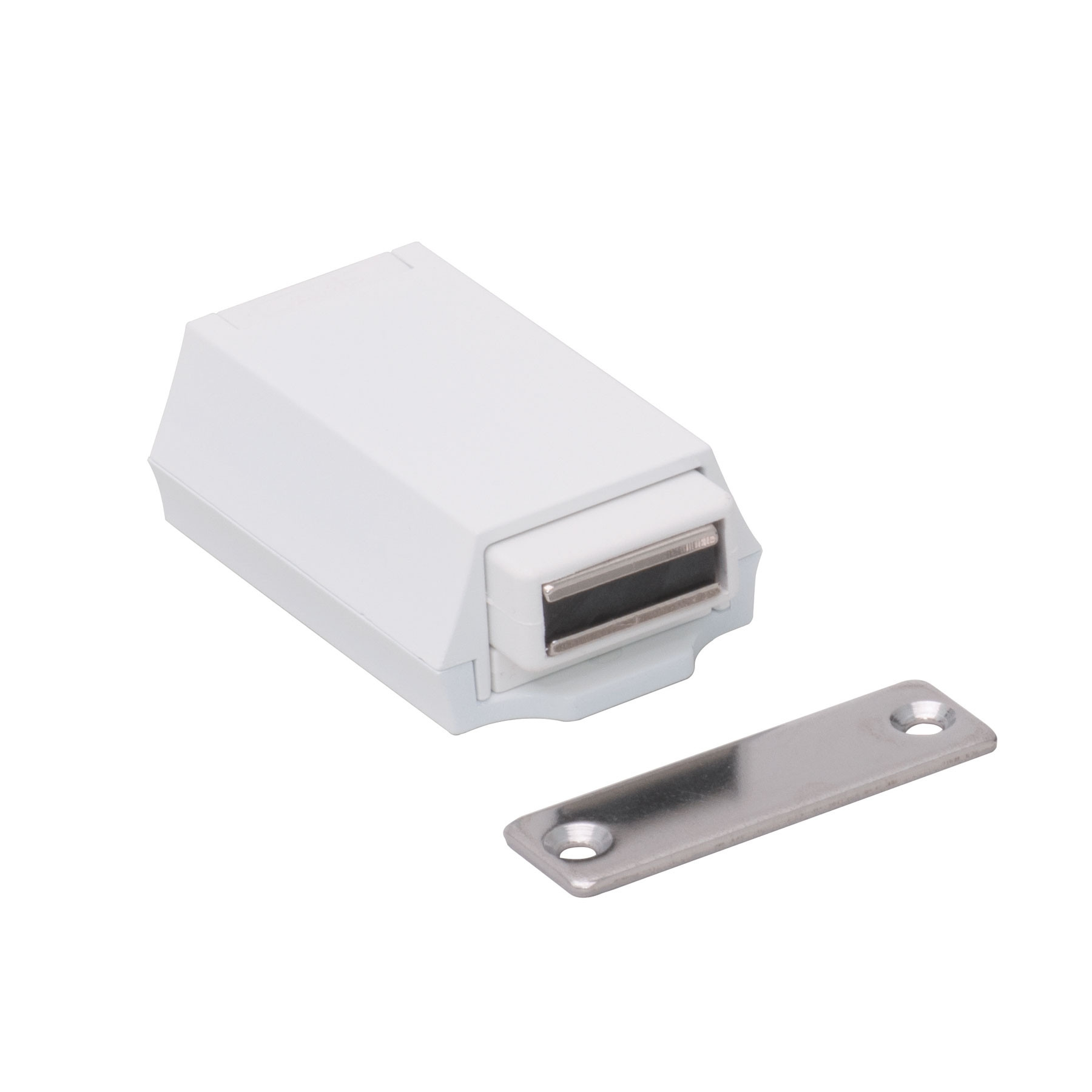 ML-ZN80-WT Push-To-Open Latch For Doors (White) - Alema Hardware