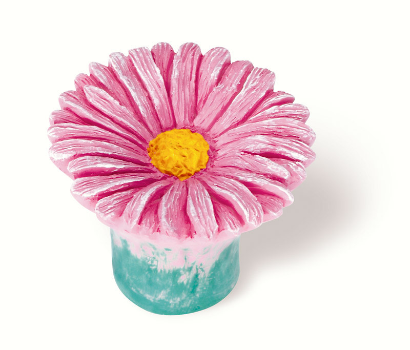 101-108 Siro Designs Flowers - 38mm Knob in Pink Daisy