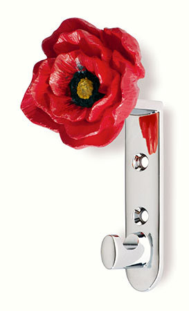 101-116 Siro Designs Flowers - 124mm Hook in Bright Chrome/Poppy