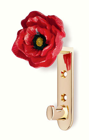 101-118 Siro Designs Flowers - 124mm Hook in Bright Brass/Poppy