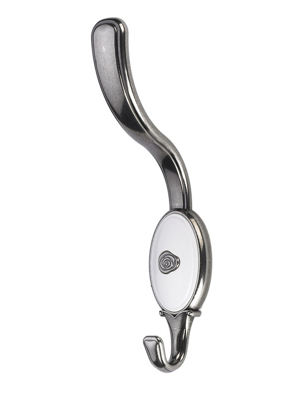 105-122 Siro Designs Roslin -  Decorative Hook in Antique Pewter/White