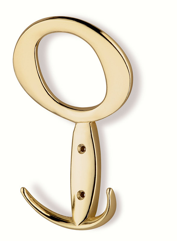 70-132 Siro Designs Streamline - 145mm Hook in Bright Brass