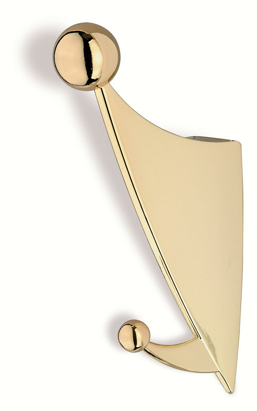 70-162 Siro Designs Streamline - 161mm Hook in Bright Brass