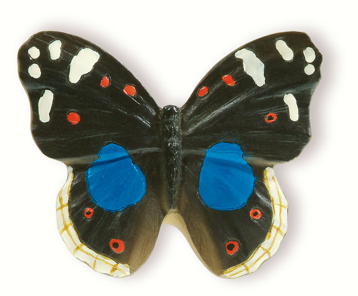 72-108 Siro Designs Butterflies - 40mm Knob in Black/Blue/White/Red