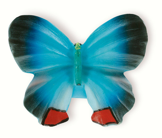 72-116 Siro Designs Butterflies - 40mm Knob in Blue/Navy/Red