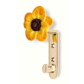 101-126 Siro Designs Flowers - 124mm Hook in Bright Brass/Sunflower