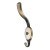 105-134 Siro Designs Roslin -  Decorative Hook in Brushed Antique Brass/Almond